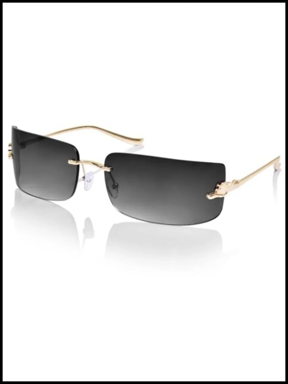 Rimless Retro Metal Sunglasses UV400 Protection Y2K Style